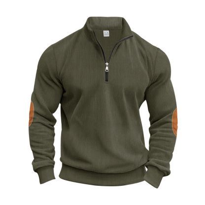 Men's Outdoor Casual Half Zip Long Sleeve Sweater