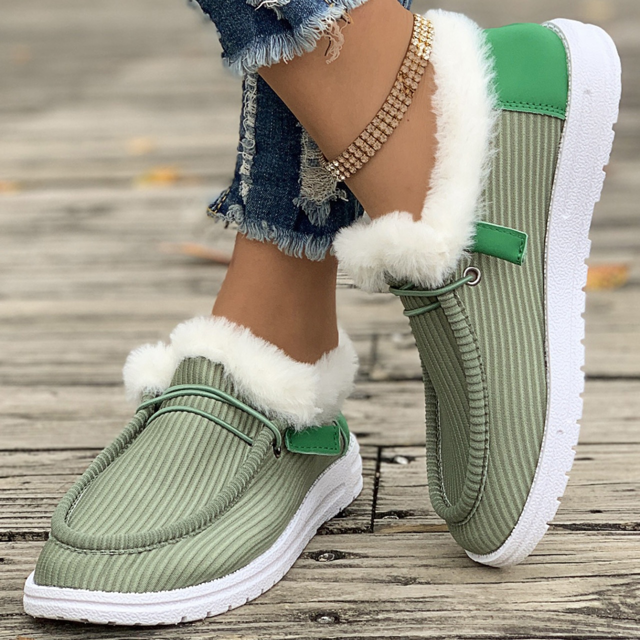 Orthoture's Winter Round-Toe Flats,Breathable Orthopedic Slip On Walking Shoes.