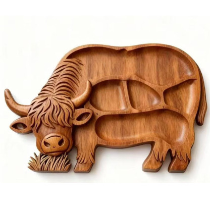 🐮 Highland Cow Wooden Charcuterie Board