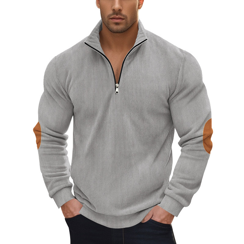 Men's Outdoor Casual Half Zip Long Sleeve Sweater