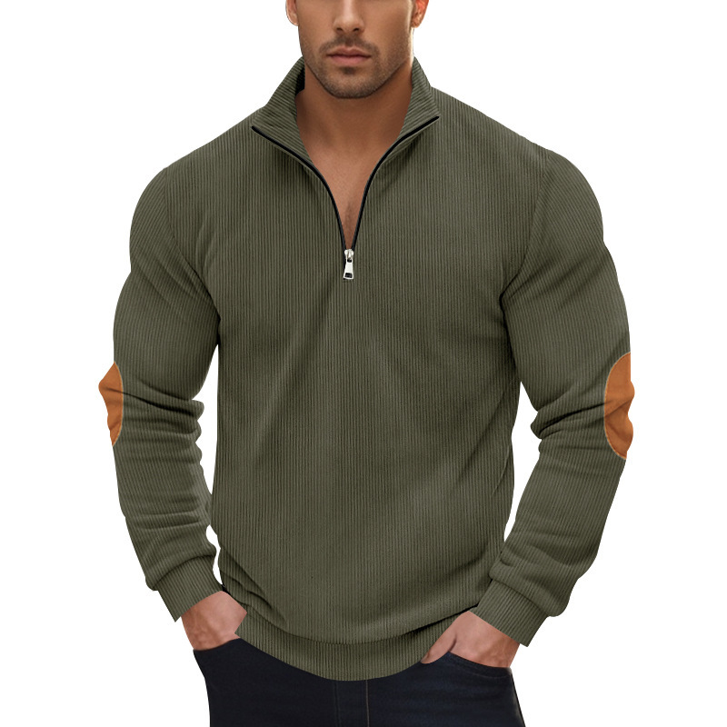 Men's Outdoor Casual Half Zip Long Sleeve Sweater