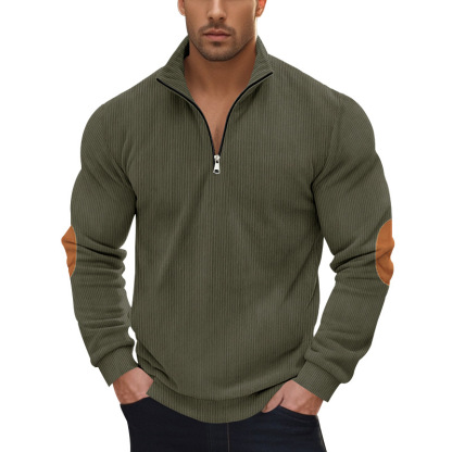 Men's Outdoor Casual Half Zip Long Sleeve Sweater