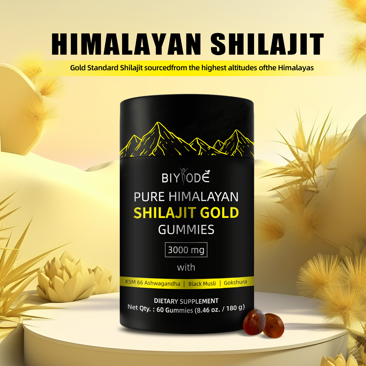 (🔥Last day for Free Shipping) Pure Himalayan Shilajit Gummies | With Ashwagandha,Gokshura | Doctor Recommended