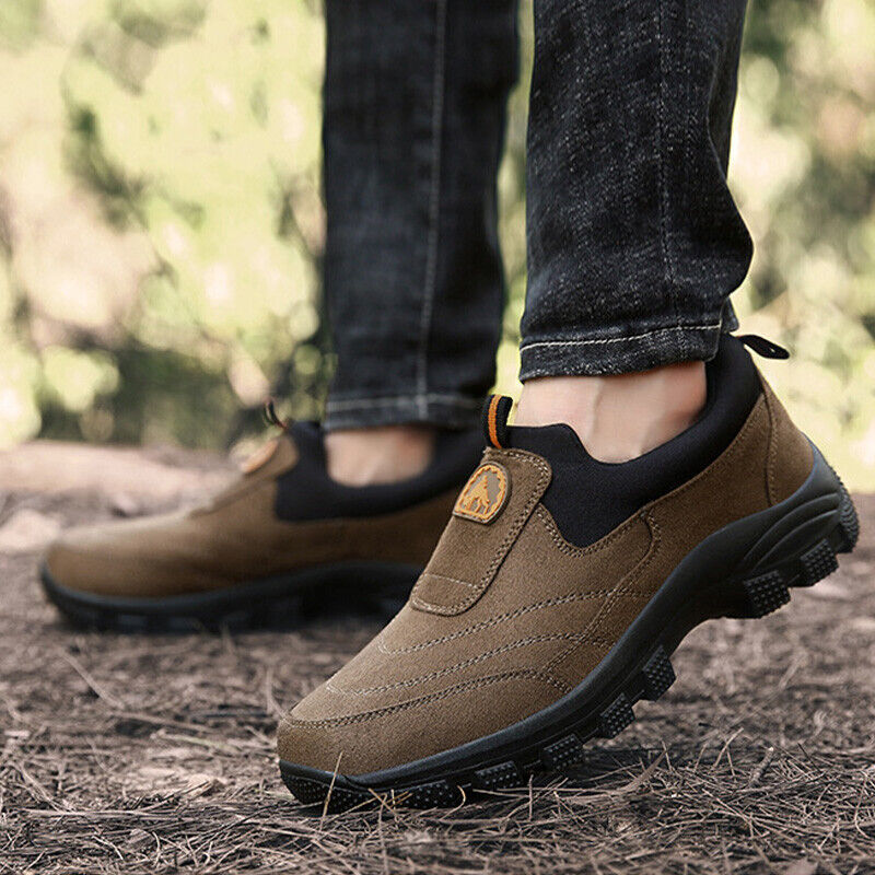 🔥Bestseller - Men Outdoor Waterproof Leather Suede Shoes Casual Walking Hiking Shoes
