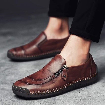 🔥Hot Sale🎁--50% OFF 🎉Mens Handmade Side Zipper Casual Comfy Leather Slip On Loafers-Mesmee®