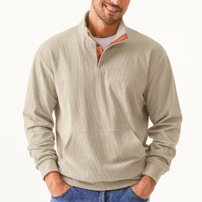🔥Autumn and Winter Pre-sale🔥Men's Casual Long Sleeve Stand Collar Pullover Sweater