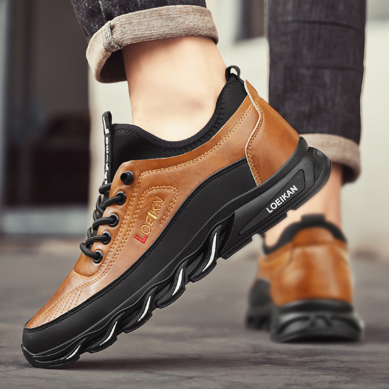 ⏰Limited Time Sale 70% OFF-Men's Casual Fashion Orthopedic Hiking Shoes – Anti-Puncture, Anti-Collision, Non-Slip Arch Support Leather Outdoor Sports Shoes for All-Terrain Performance