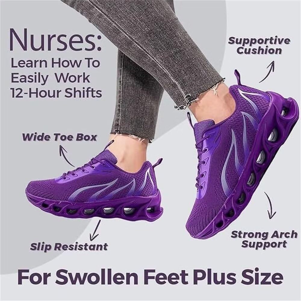 Soft Feel Women's Relieve Foot Pain Perfect Walking Shoes, Orthopedic Shoes Work Trainer Shoes Women for Neuropathy Wide