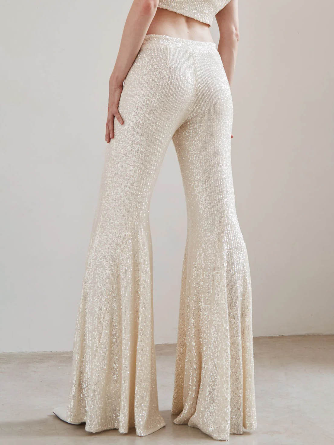 Elegant Sequined Flared Pants