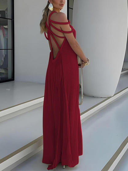 Draped Braids Cover Up Maxi Dress