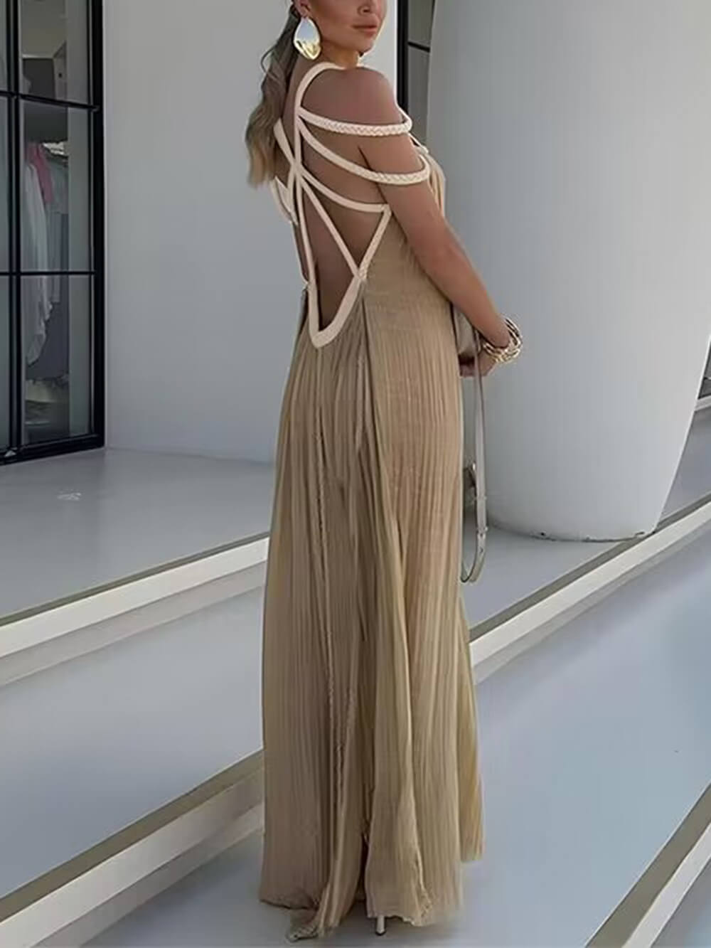Draped Braids Cover Up Maxi Dress