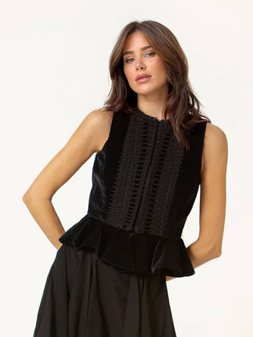 Retro Fashion Ruffled Sleeveless Vest