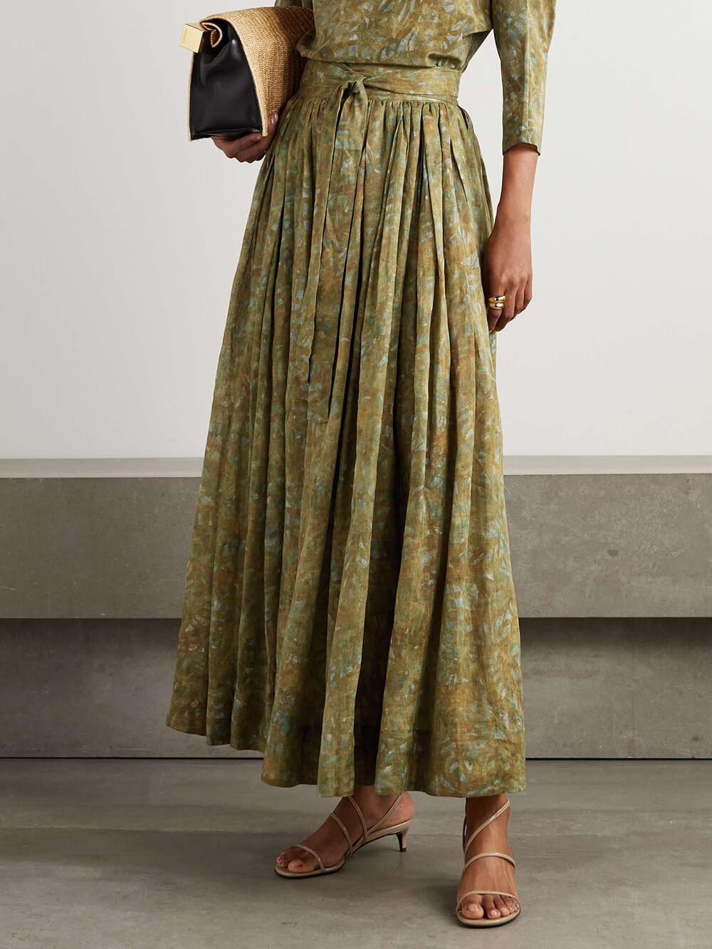 Unique Print Crepe With Drop Shoulders Top