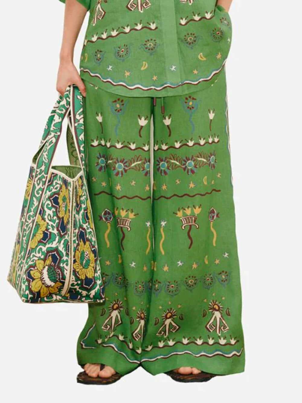 Unique Casual Sun Dancer Print Loose Button-Down Shirt