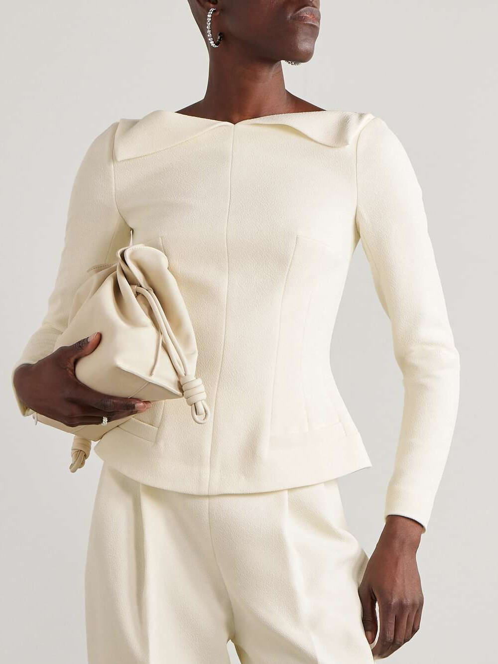 Exquisite Pleated Crepe Wide-Leg Pants