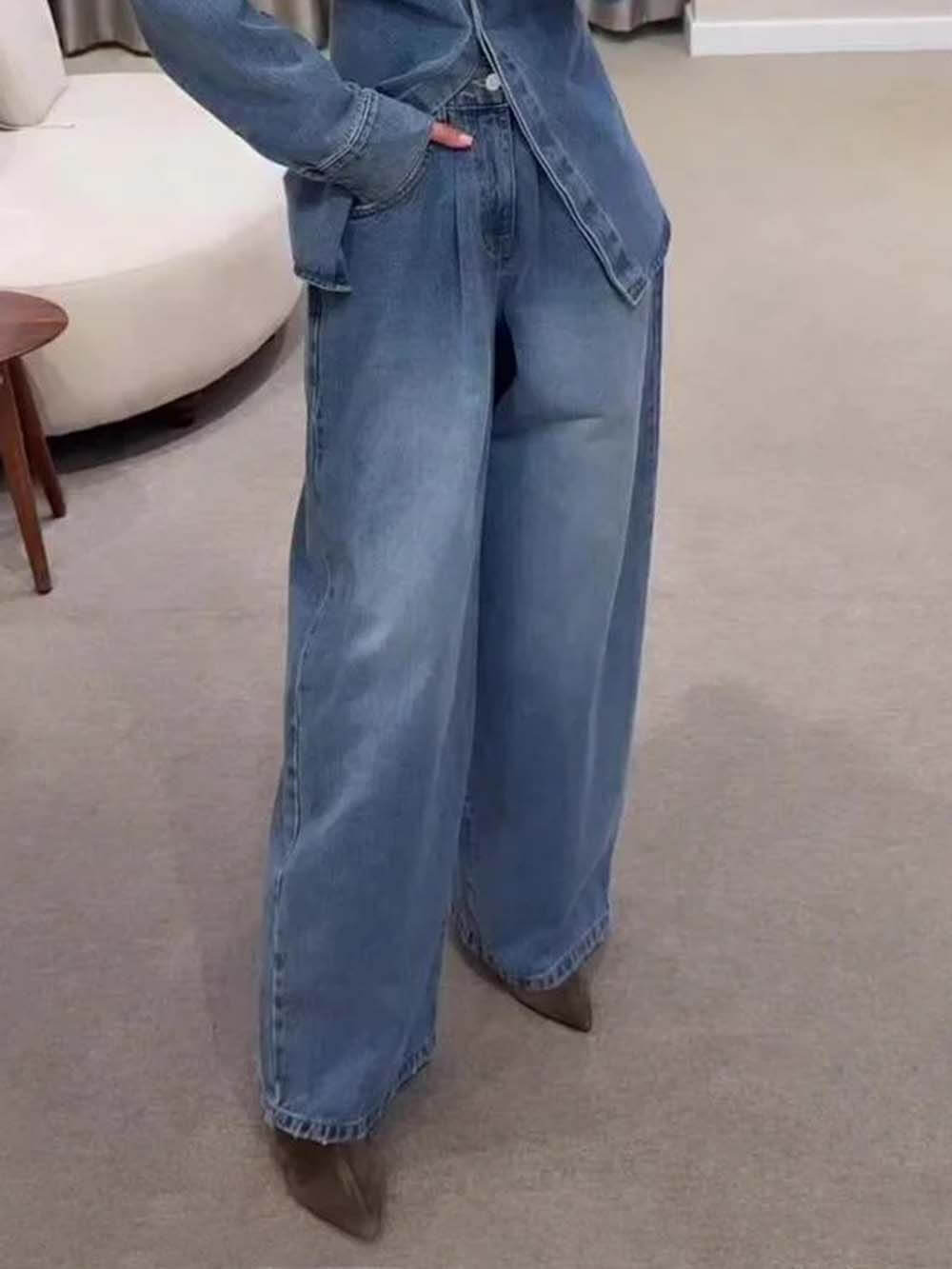 Fashionable Back-Belt Denim Casual Jacket