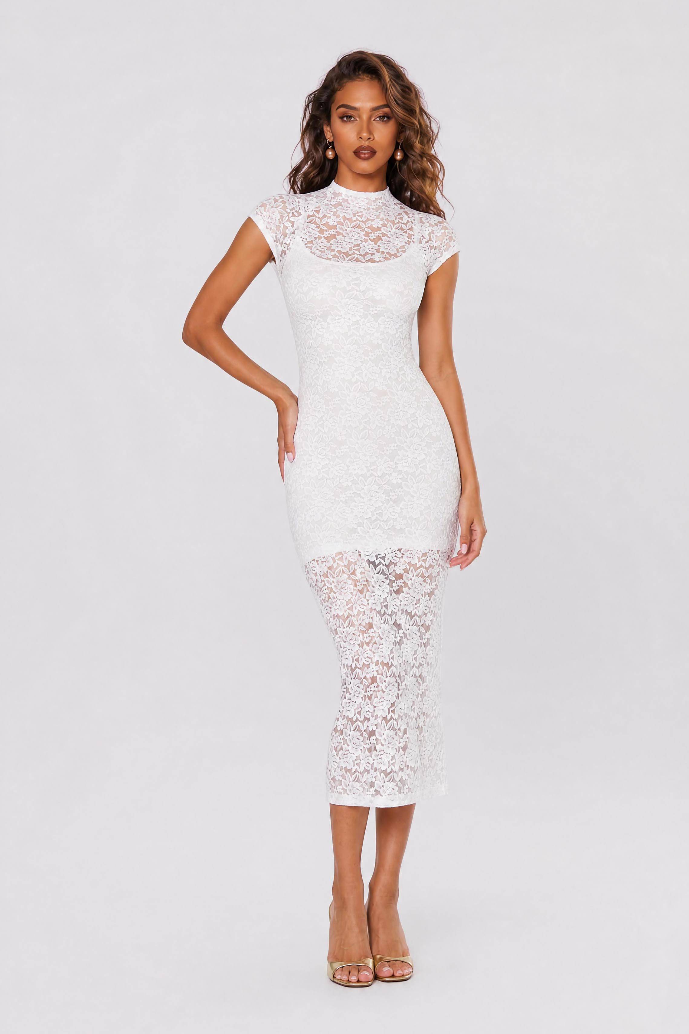 Sexy Slim Fit Floral Lace Dress