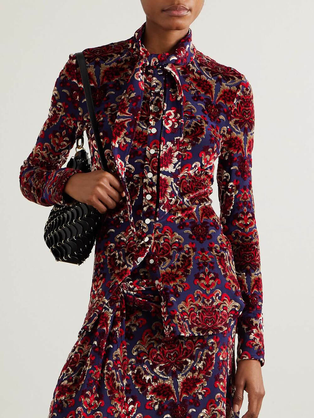 Elegant And Unique Burnt Flower Lace-Up Suede Maxi Skirt