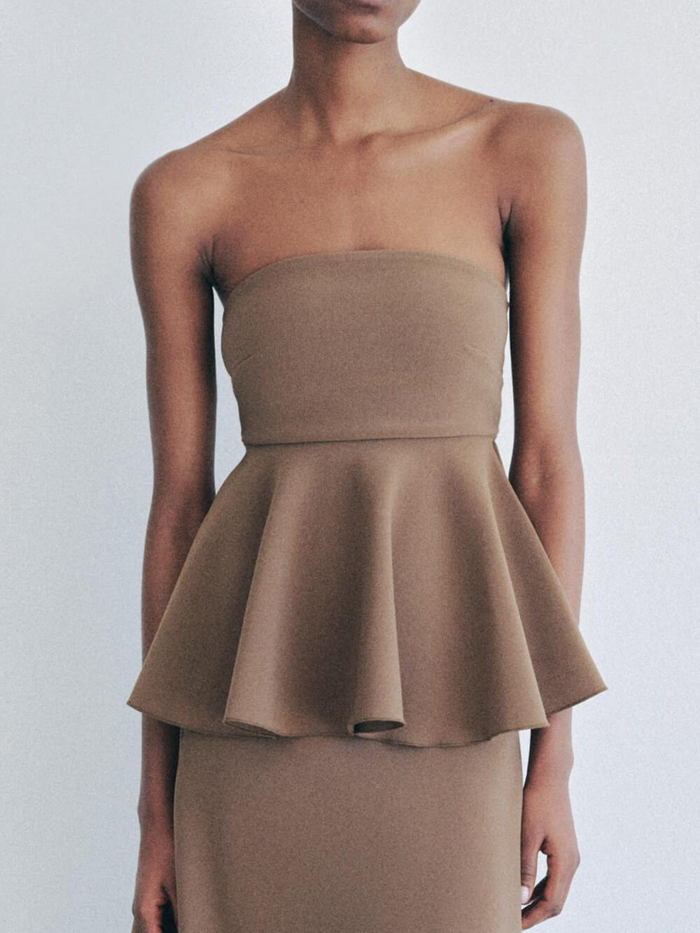 Classic Asymmetric Crepe Midi Skirt