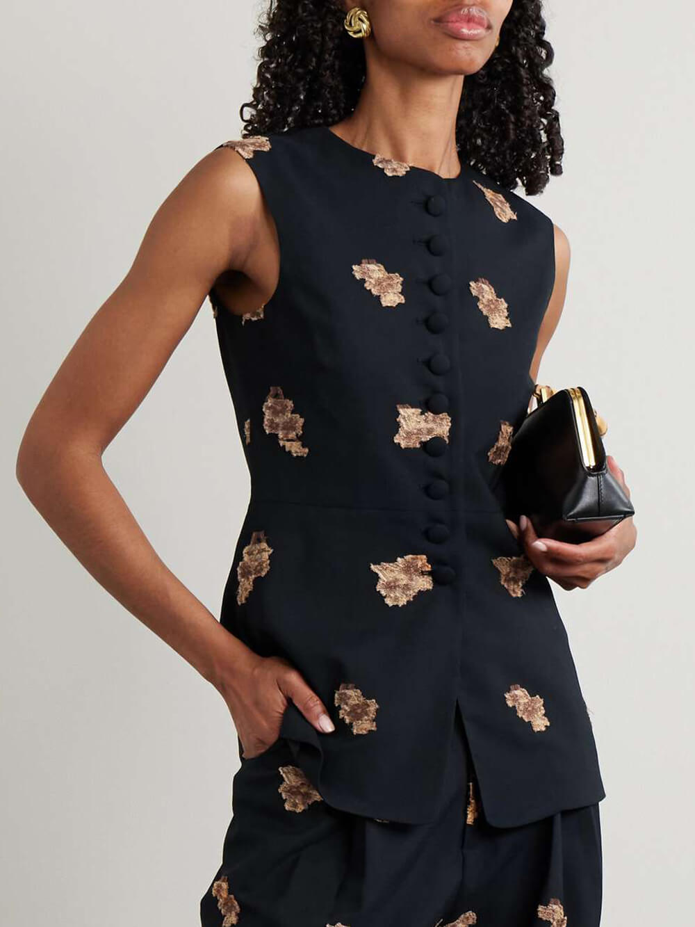 Classic Pleated Floral High-Waisted Pocket Wide-Leg Pants
