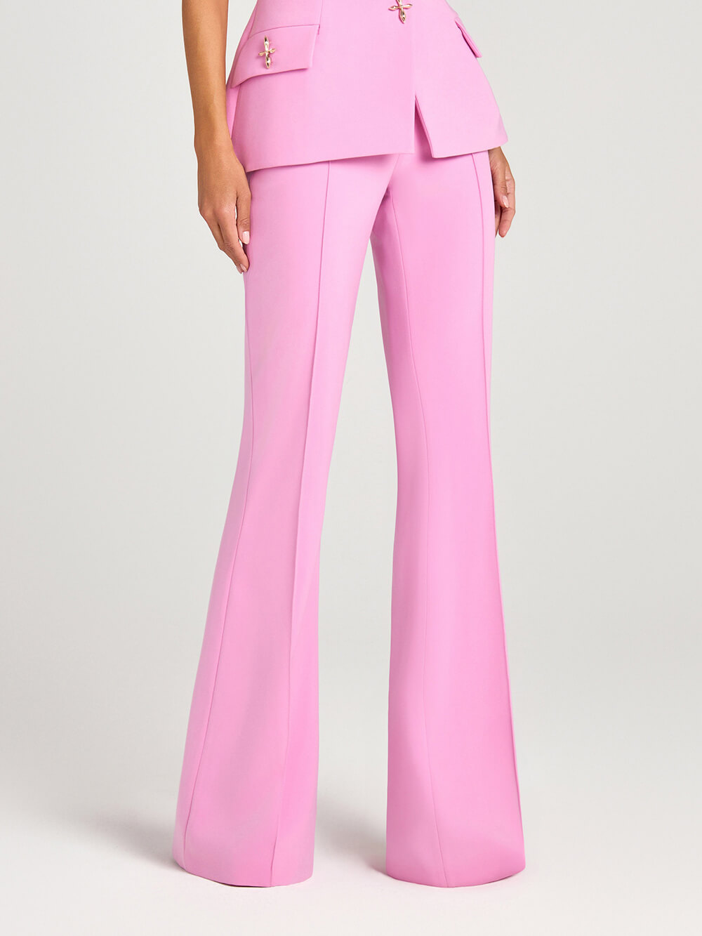 Exquisite Power High Rise Side Zipper Flare Slim Fit Pants