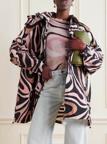 Unique Pattern Print Oversized Loose Jacket