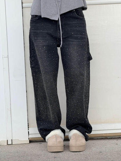 Classic Fashion Balloon Carpenter Shine Denim Jeans