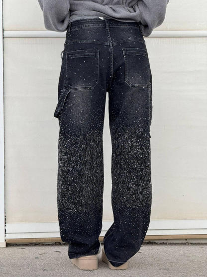 Classic Fashion Balloon Carpenter Shine Denim Jeans