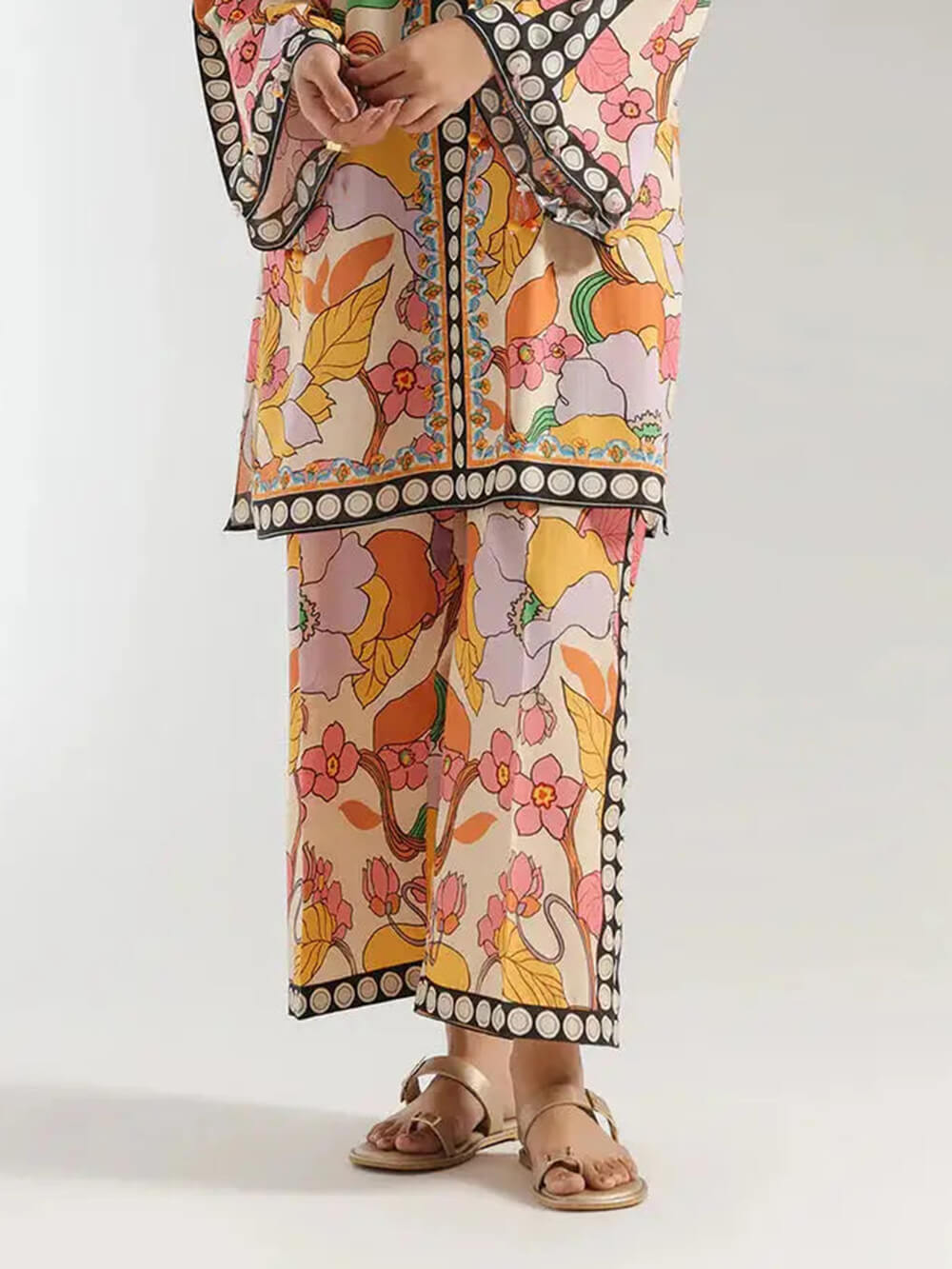 Boho-Inspired Ethnic Print Oversized Midi Shirt