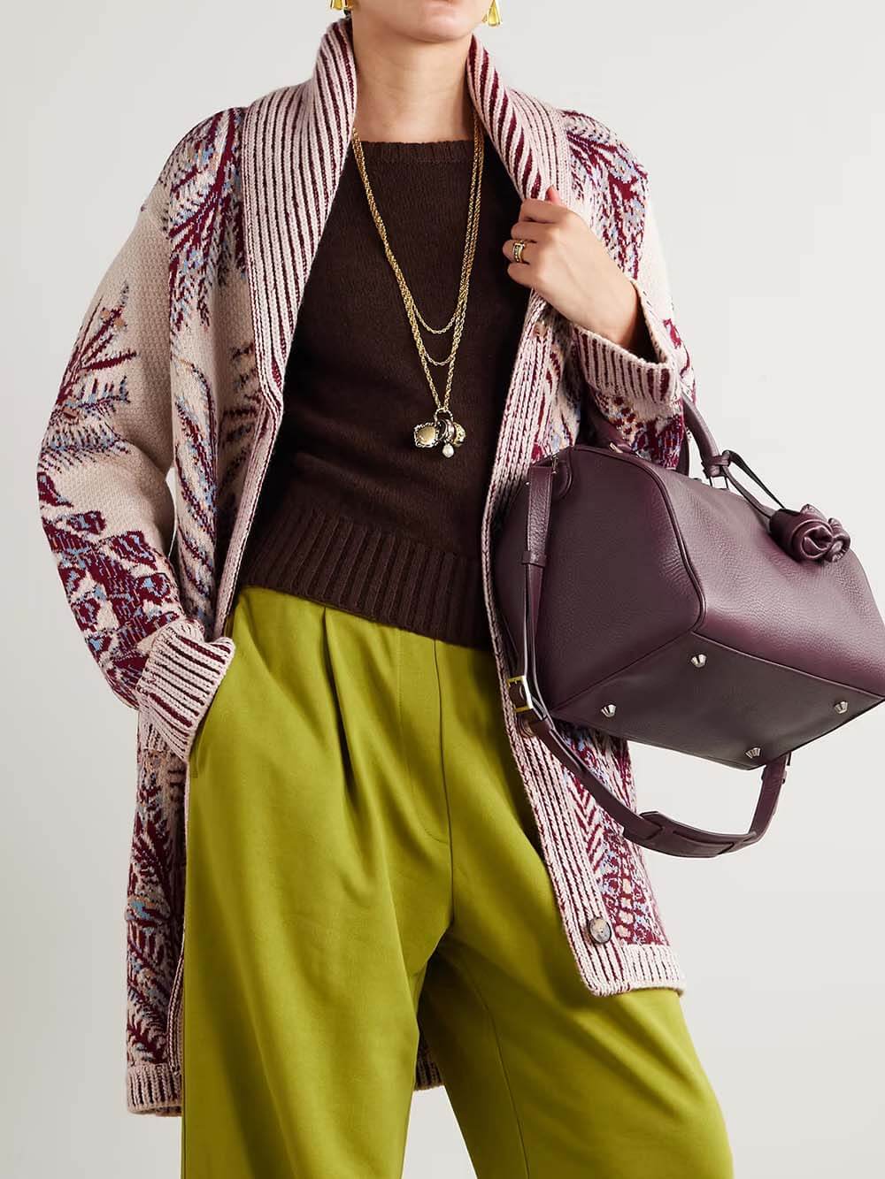 Exquisite Oversized Knit Jacquard Cardigan