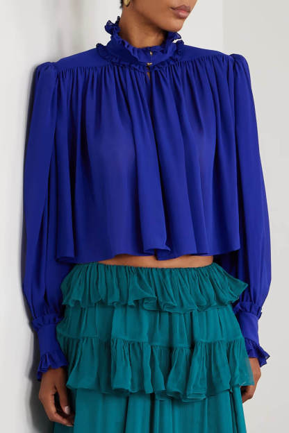 Exquisite Multi-Layered Pleated Chiffon Tulle Skirt