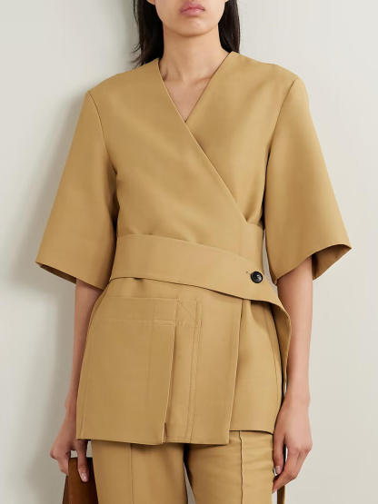 Beautiful Casual Woven Wrap Top