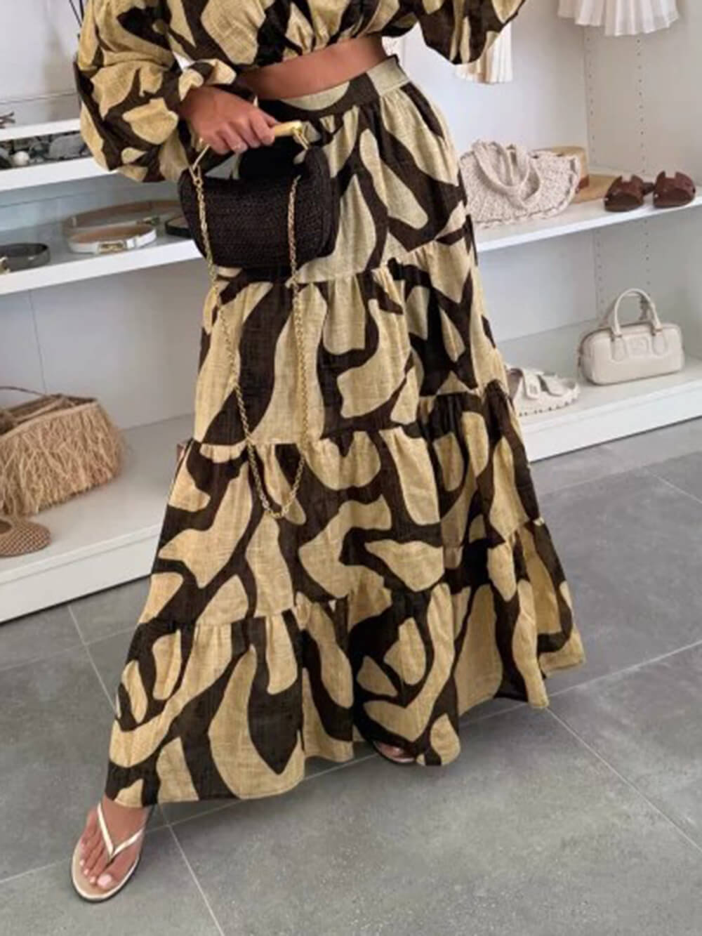 Breezy & Bold Printed Linen Cropped Shirt