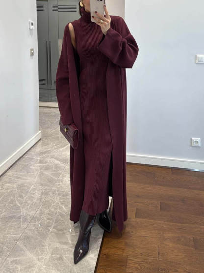 Classic Drop-Shoulder Long-Sleeve Cardigan