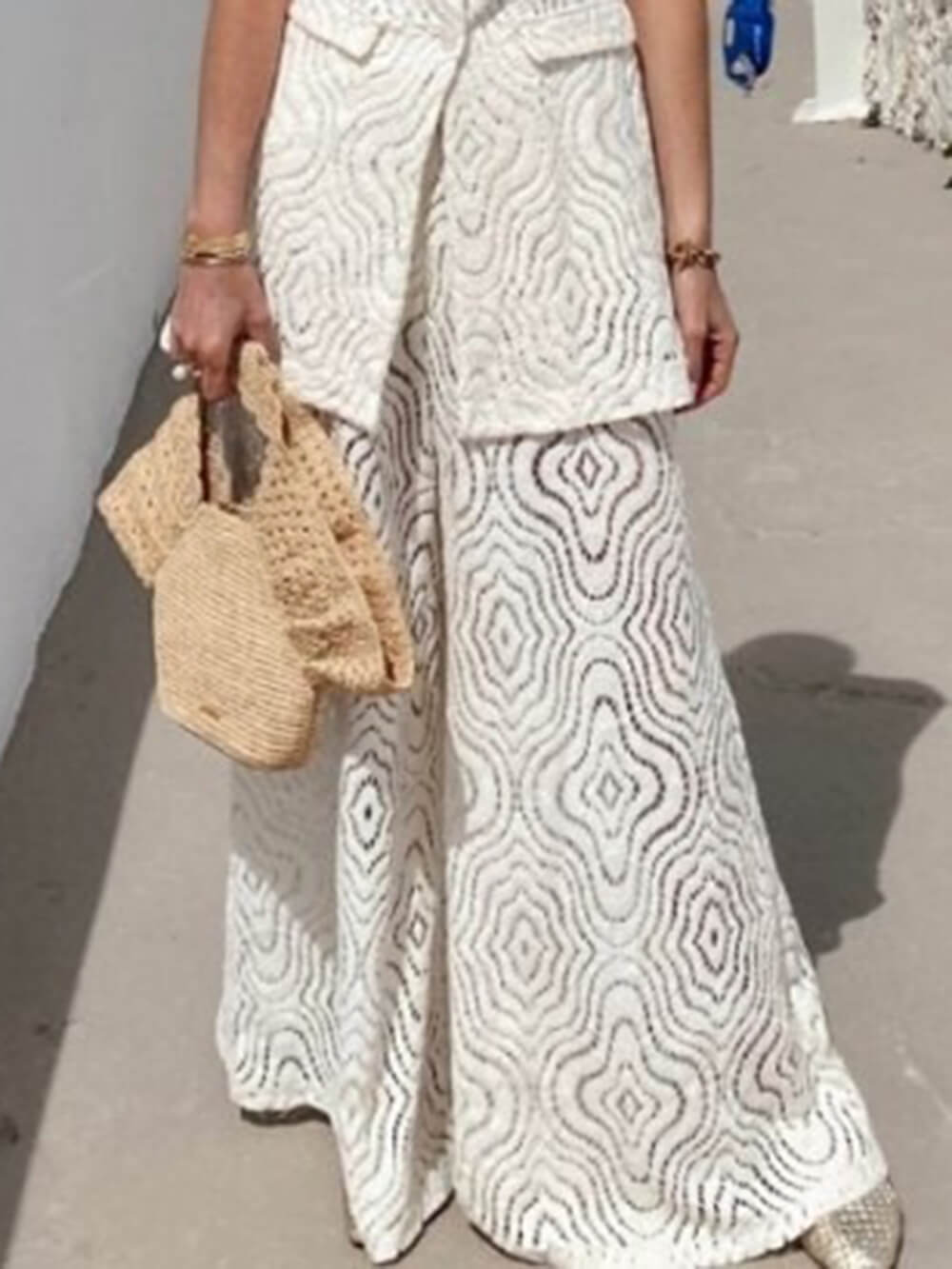 Boho Grace Crochet Lace Flare Pants