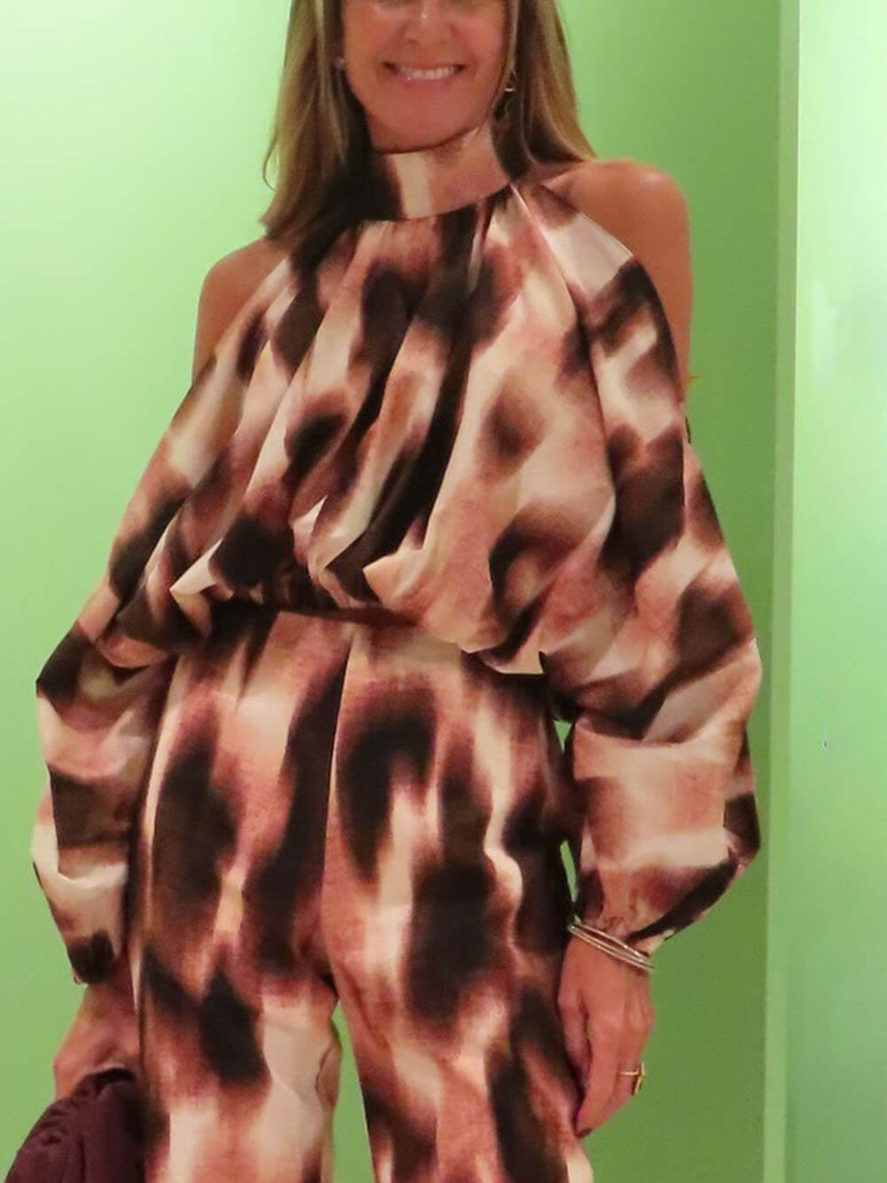 Unique Tie-Dye Off-Shoulder Batwing Sleeve Loose Top