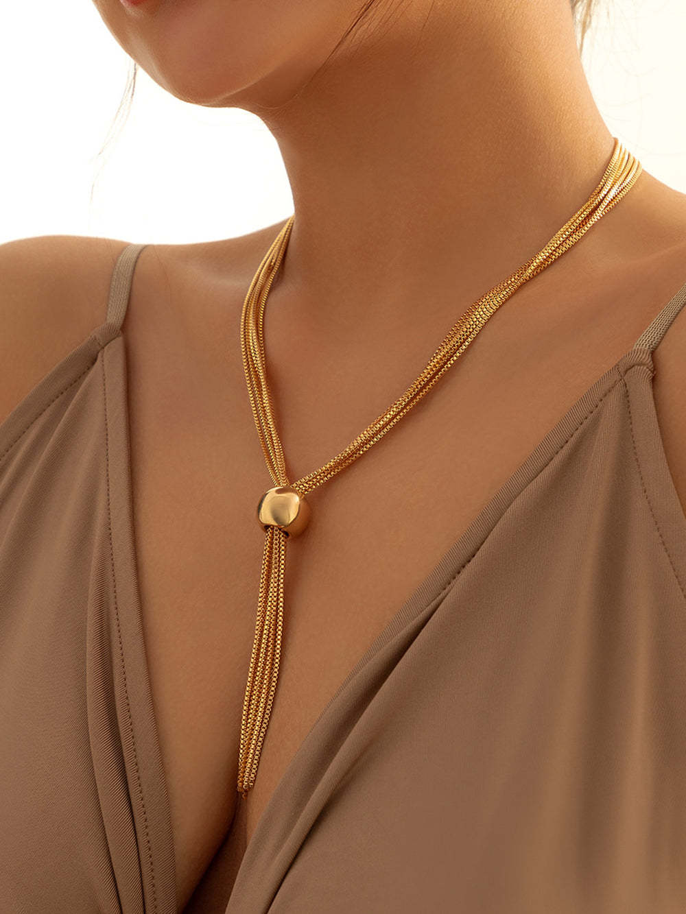 Multi-Layered Chain Ball Necklace