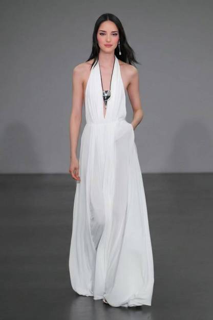 Vacation-style Halter-Neck Backless Maxi Dress