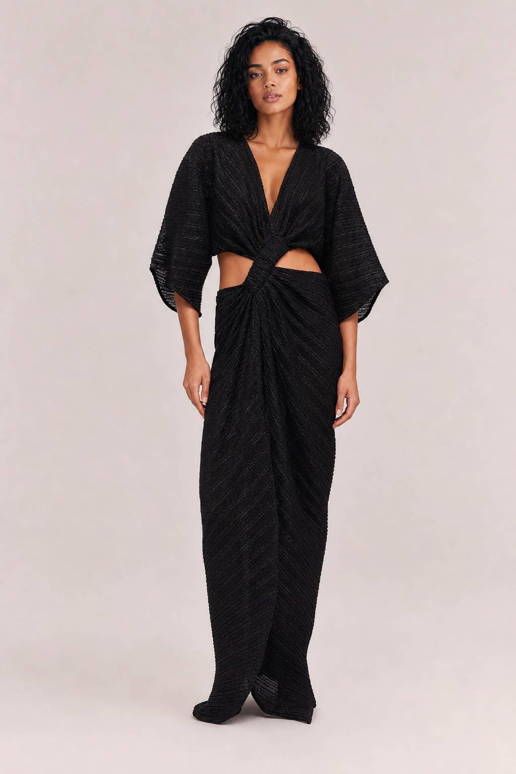Sexy Twist-Front Cut-Out Maxi Dress