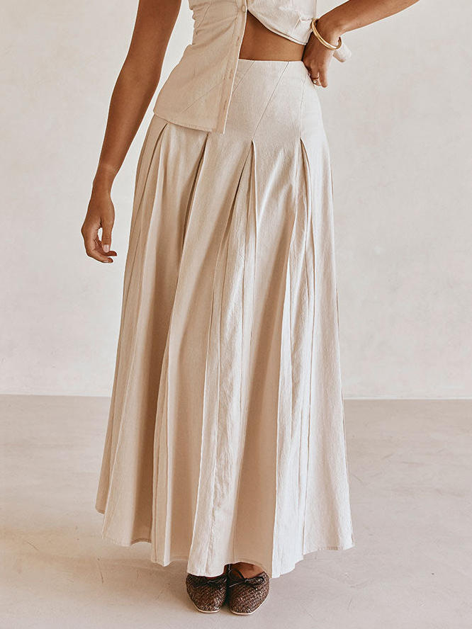 Casual Asymmetric Seam A-line Skirt