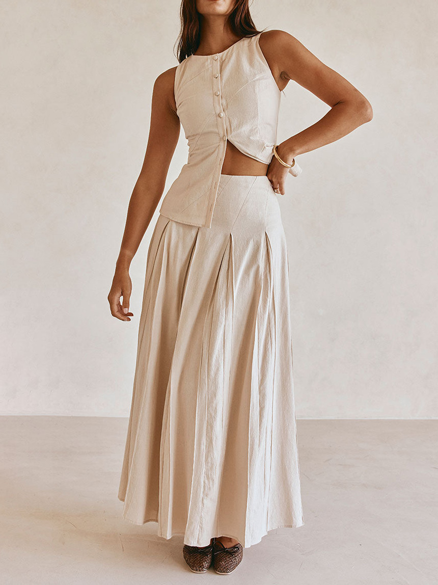 Casual Asymmetric Seam A-line Skirt