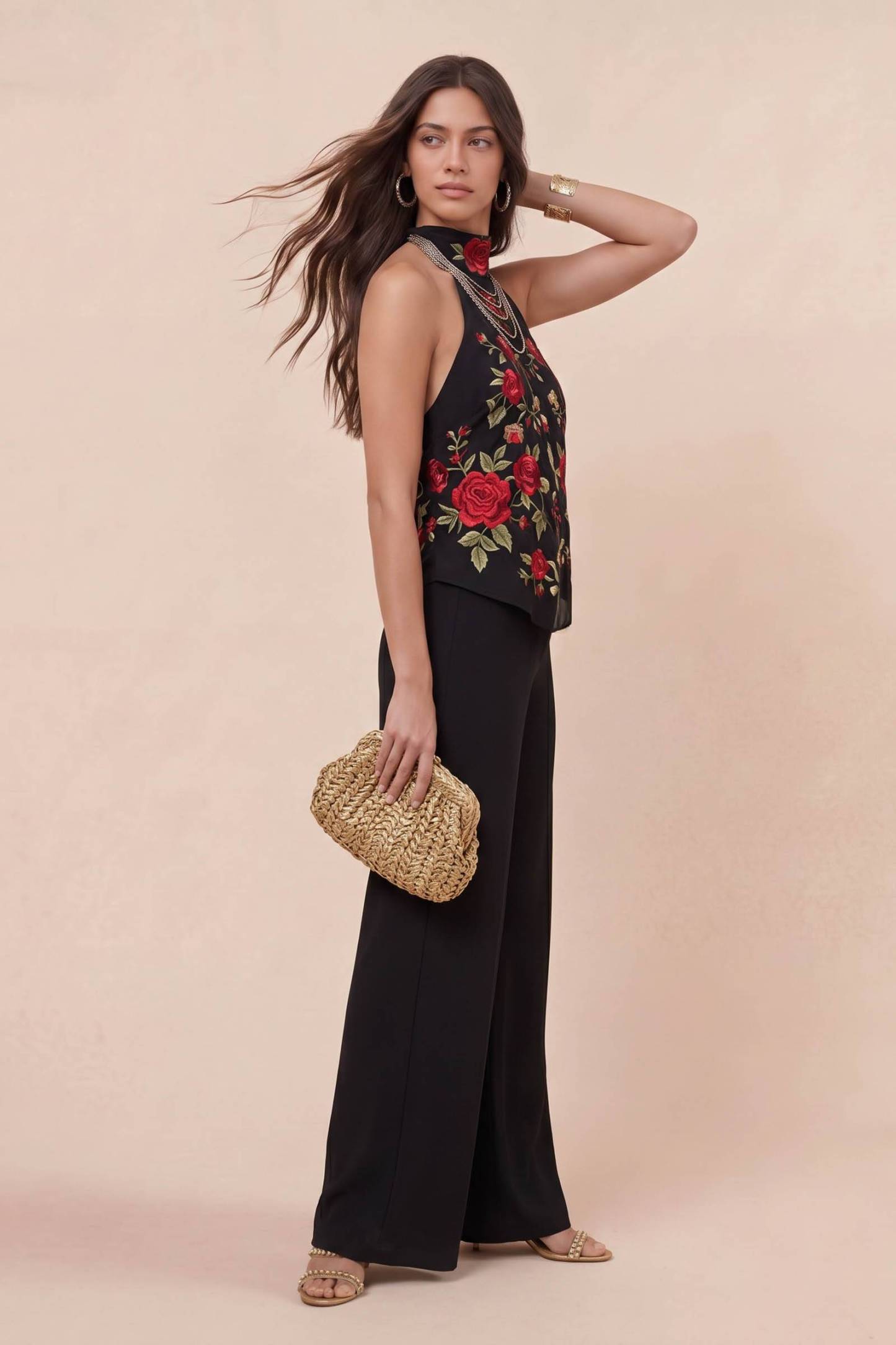 Printed Off-Shoulder Top Wide Leg Pants Set