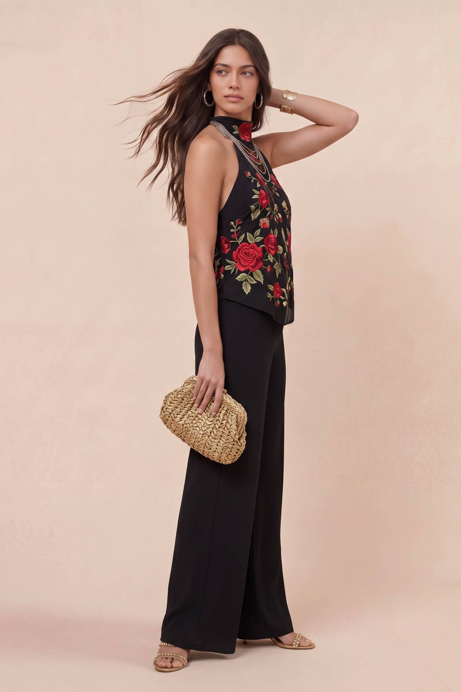 Printed Off-Shoulder Top Wide Leg Pants Set