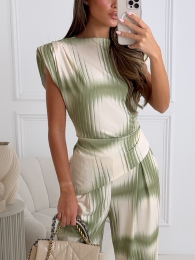 Fashion Casual Geometric Print Structured Top