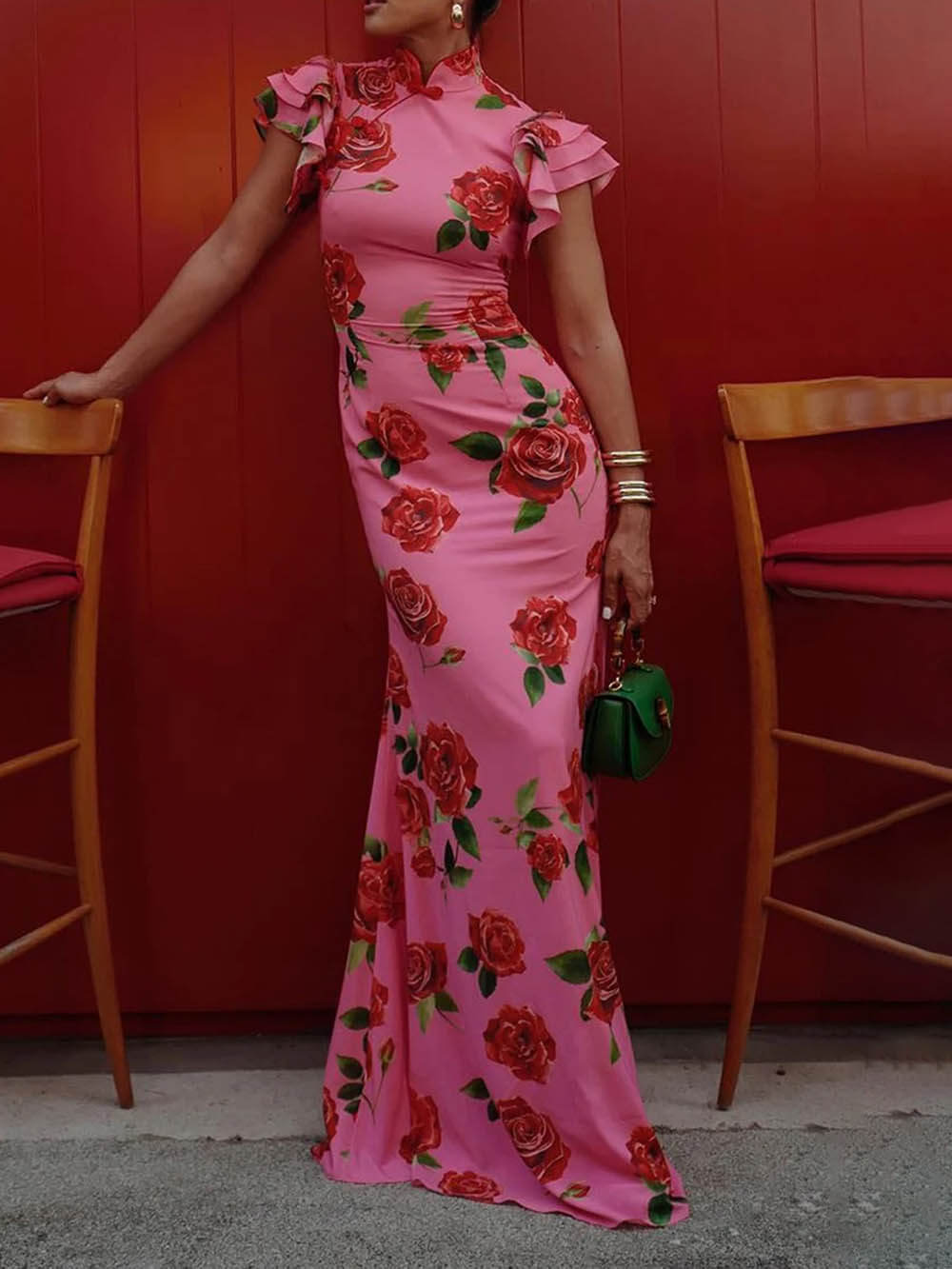 極美品 * PAMEO POSE ✧ Rose Dress Long / M PAMEO POSE（パメオポーズ）の「Rose Dress long（ワンピース