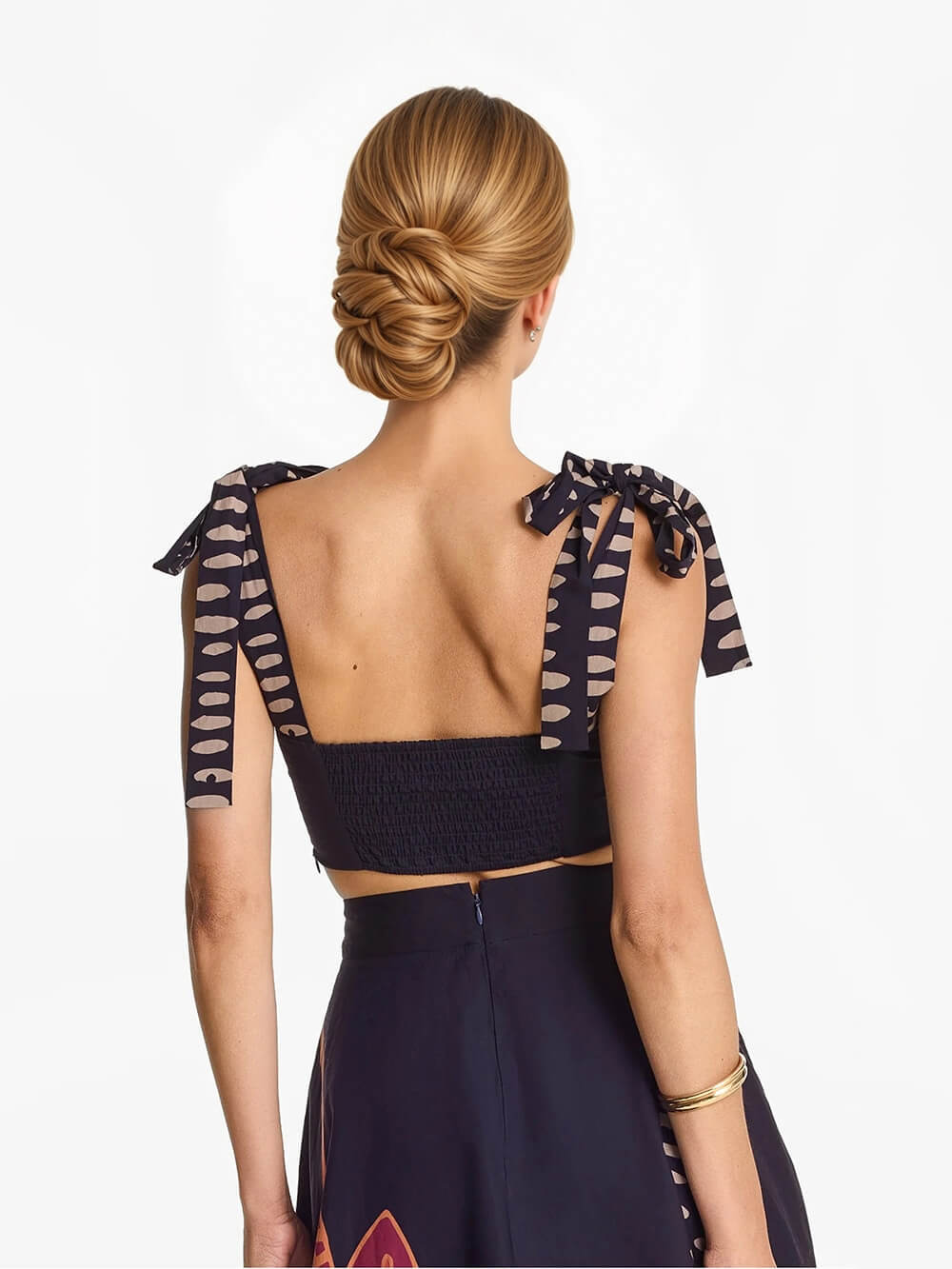 Exquisite Square Neck Bow-Tie Cropped Tank Top