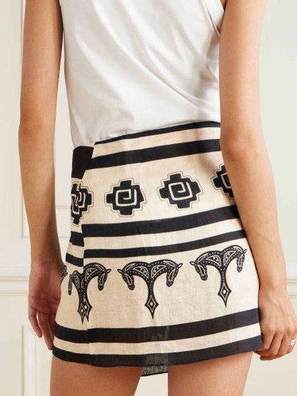 Exquisite Striped Geometric Print Mini Skirt