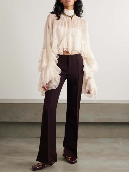 Exquisite Slim-fit Slightly Flared Pants