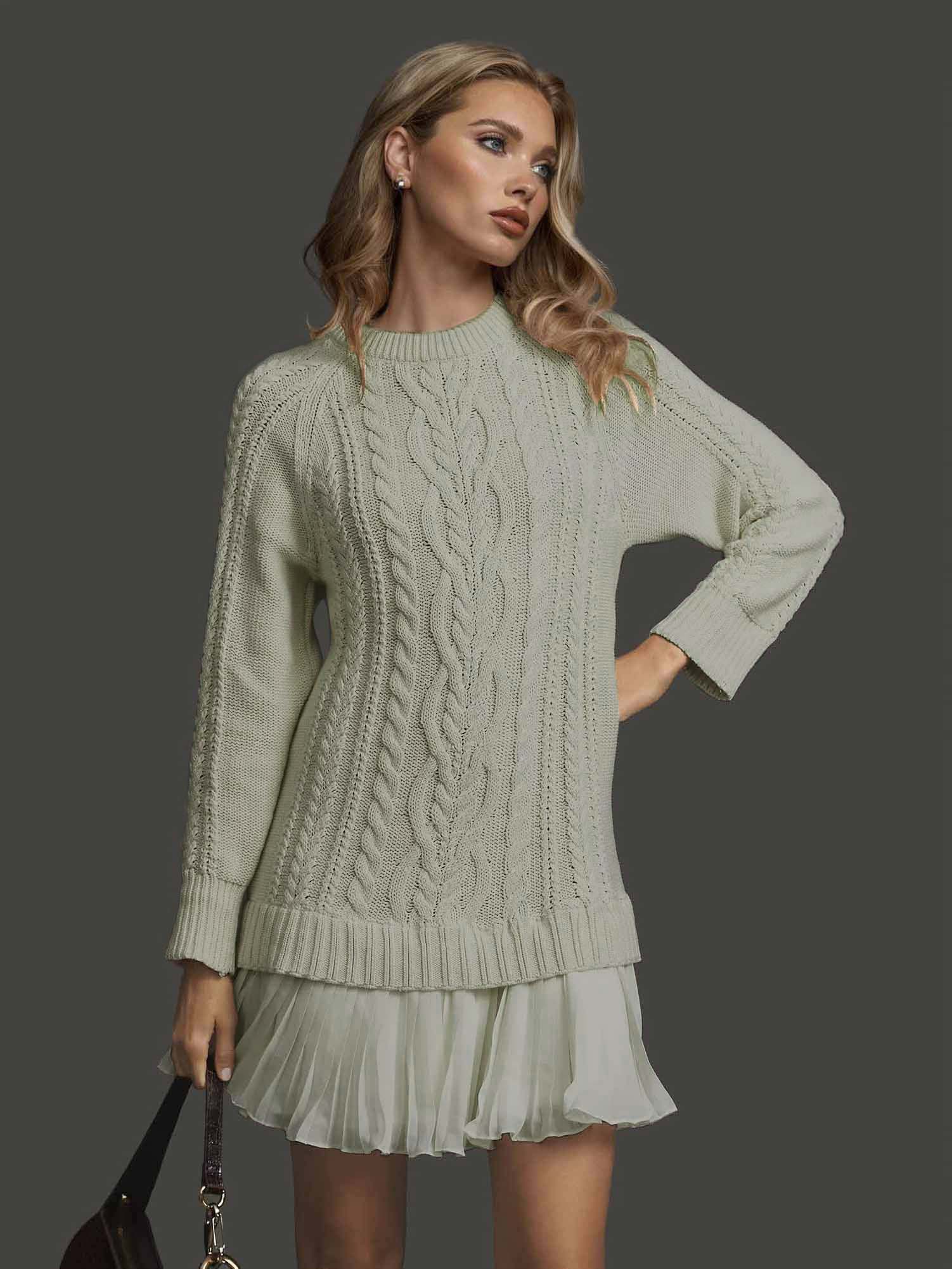 Casual Twist Sweater Mini Dress