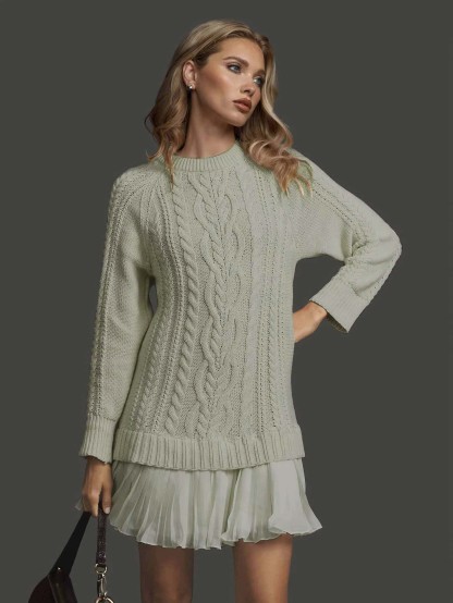 Casual Twist Sweater Mini Dress